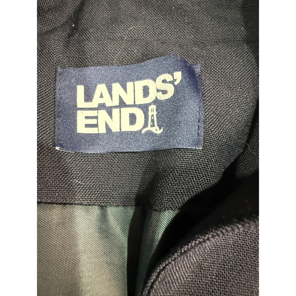 Lands End Womens Navy Blue Two Button Blazer Gold Crest Buttons Size 12 - Picture 2 of 6